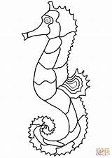 Coloring Seahorse Pages Printable Fish Drawing Crafts sketch template