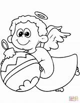 Coloring Angel Christmas Pages Decoration Cute Printable sketch template