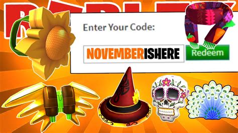 list   working promo codes   items  roblox november  youtube