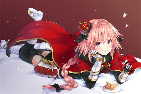 all male armor astolfo blush bow braids cake cape crown elbow gloves fate apocrypha fate grand