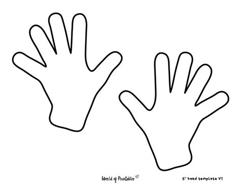 printable hand outline templates  creative activities