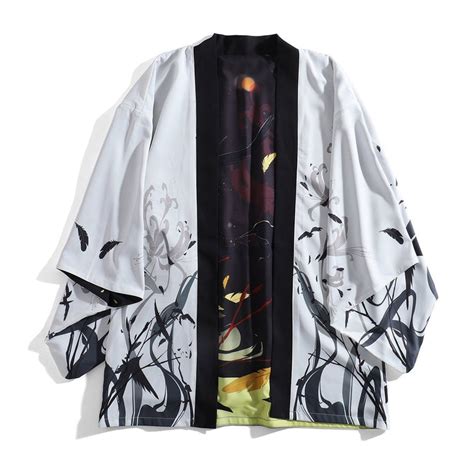 reversible black hawk haori kimono cardigan kimonoshi