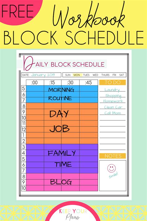 weekly printable block schedule template mauriciocatolico