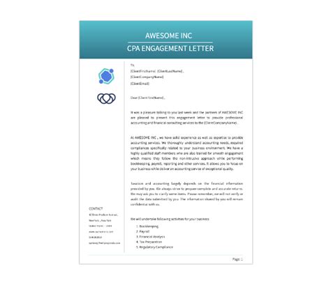 cpa engagement letter sample fresh proposals fresh proposals