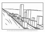 Perspective Point Cityscape Draw Step Drawing Perspectives Drawingtutorials101 sketch template
