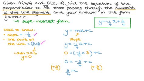 question video finding  equation   perpendicular  nagwa