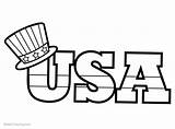 Patriotic Coloring Pages Hat Printable Kids Adults sketch template