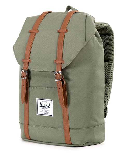 herschel supply  khaki retreat backpack    green  men lyst