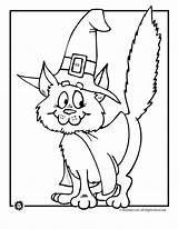 Coloring Cat Witch Halloween Pages Printable Sheet Clipart Pumpkin Colouring Witches Library Books Jr Print Scary Fantasy Choose Board sketch template