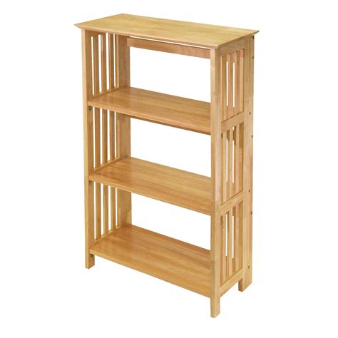 amazoncom winsome wood foldable  tier shelf natural kitchen dining