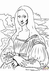 Colouring Pages Mona Lisa Famous Coloring Painting La Da Gioconda Leonardo Fun Portrait sketch template