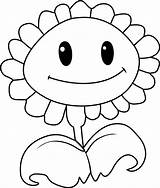 Sunflower Coloring Vs Zombies Plants Smiling Pages Printable Shroom Color Categories Coloringpages101 Coloringonly sketch template