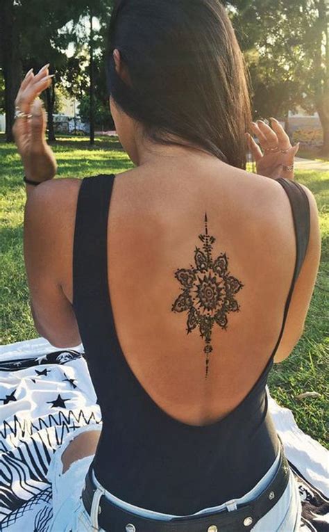 geometric tattoo mandala back tattoo ideas for women