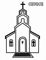 Church Drawing Catholic Building Color Coloring Pages Place Kids Getdrawings Tocolor sketch template