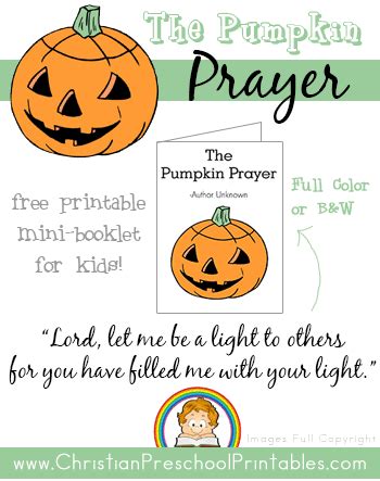 pumpkin prayer printables crafty minis  sunday school