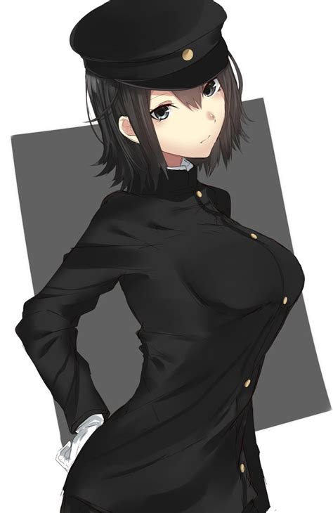 1girl akitsu maru kantai collection black eyes black hair black hat