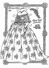 Paper Lincoln Mary Dresses Dolls Todd Choose Board Pages sketch template
