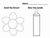 Breathing Deep Breath Candle Flower Blow Smell Strategy Teacherspayteachers Worksheet Candles Coloring Kindergarten Use sketch template