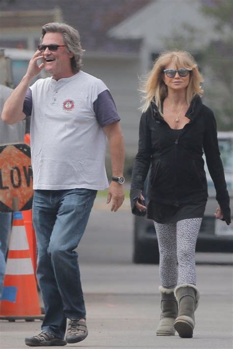 goldie hawn and kurt russell flash sweet smiles during a