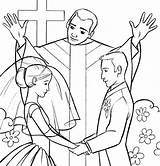 Matrimony Sacrament Colorir Católico Batismo sketch template