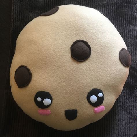 chocolate chip cookie plushie pillow etsy