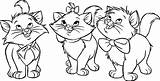 Coloring Pages Cats Kitten Printable Kittens Cat Puppy Aristocats Clipart Disney Marie Sheets Three Kitty Little Color Animation Movies Aristocat sketch template