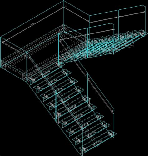 staircase glass  dwg detail  autocad designs cad