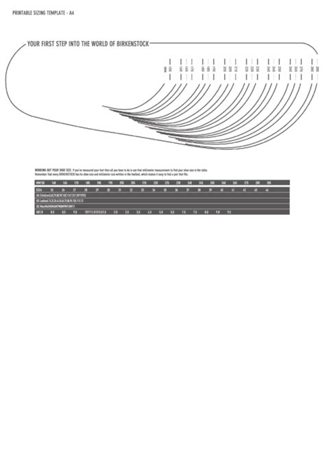 birkenstock shoe size chart printable