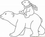 Polar Bear Coloring Pages Bears Baby Cartoon Winter Color Little Kids Mom Preschool Drawing Ride Going His Choose Board Coloringpages101 sketch template