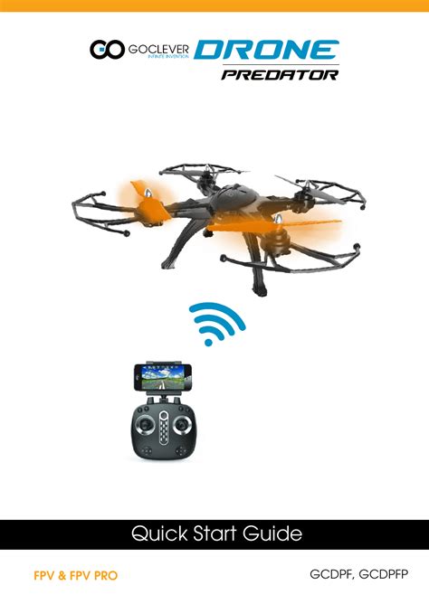 goclever drone predator fpv pro guide de demarrage rapide manualzz