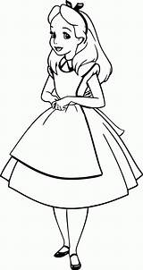 Coloring Alice Wonderland Pages Dress Comments sketch template