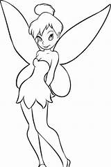 Coloring Drawing Tinkerbell Pages Easy Disney Sketch Color Bell Drawings Tinker Draw Fairy Kids Sketches Print Colouring Fawn Sitting Simple sketch template