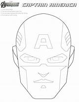 Coloring Printable Masks Avengers America Captain Mask Iron Man sketch template