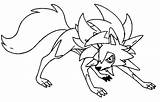 Lycanroc Moon Mega Rockruff Coloringhome Pokémon Dusk sketch template