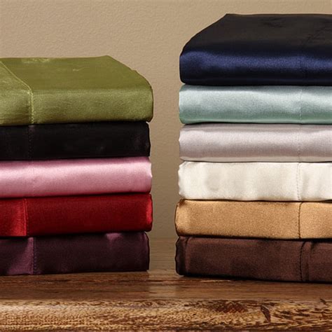 silky satin king california king size  piece satin sheet set