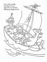 Goose Mother Coloring Book Pages Vintage 1952 Cut sketch template