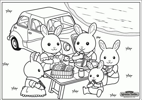 sylvanian families coloring pages calico critters family printable