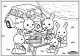 Coloring Calico Critters Pages Family Picnic Critter Print Color Kids Sylvanian Families Sitters Book Popular Template sketch template