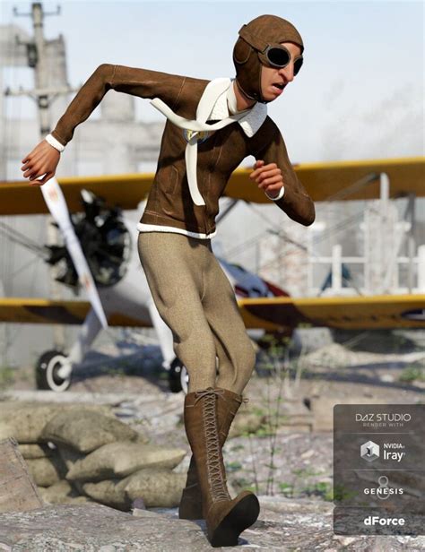 Dforce Retro Aviator Outfit For Genesis 8 Male S Render State