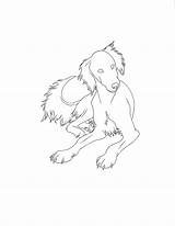 Saluki Paws Lineart sketch template
