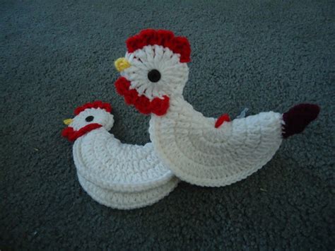 items similar  chicken potholder crochet  pattern  etsy