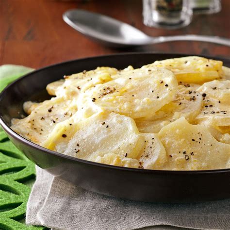 cheesy sliced potatoes recipe taste  home