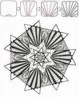 Zentangle Patterns Outs Steps Tangle sketch template