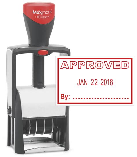 heavy duty date stamp  approved  inking stamp red ink