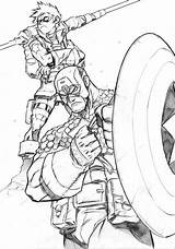 Bucky Captain Lineart sketch template