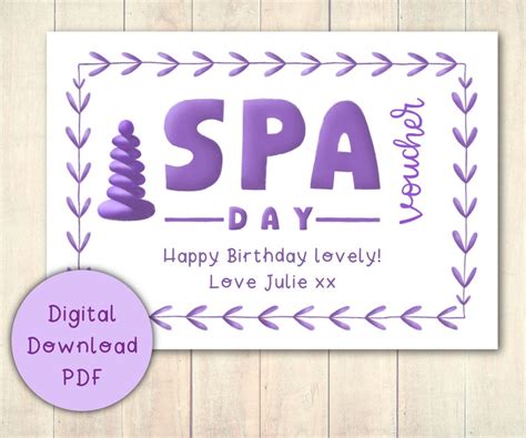 printable spa day voucher template