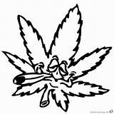 Weed Marijuana Swear Stoner Garfield Template Bettercoloring sketch template
