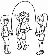 Rope Jump Skipping Coloring Playing Pages Kids Children Printable Clipart Color Jumping Colouring Sandbox Drawing Physical Education Ropes Cliparts Games sketch template