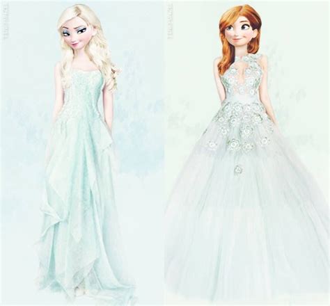Elsa And Anna This Is So Beautiful I Love These Dresses
