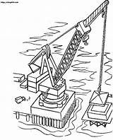 Crane Coloring Colouring Pages Building sketch template